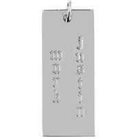 Olas d'Oro - 14K White Gold Large Rectangular Engravable Charm - 3.10g