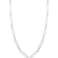 Olas d'Oro - 14K White Gold Long Link Cable Chain Necklace - 21.51 Grams Weight
