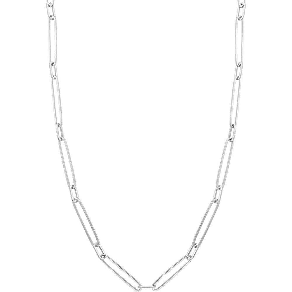 Olas d'Oro - 14K White Gold Long Link Cable Chain Necklace - 21.51 Grams Weight