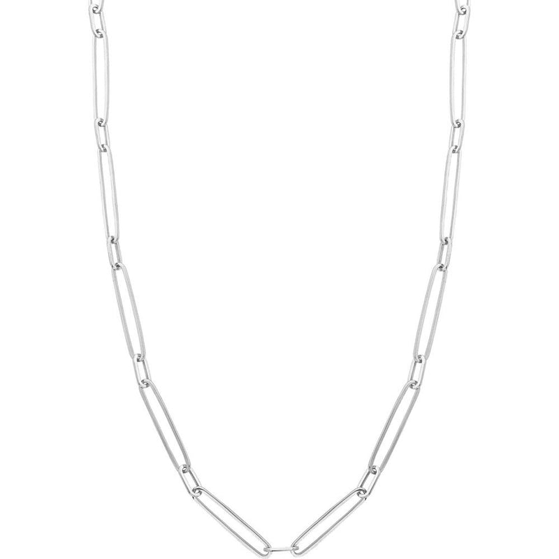 Olas d'Oro - 14K White Gold Long Link Cable Chain Necklace - 21.51 Grams Weight