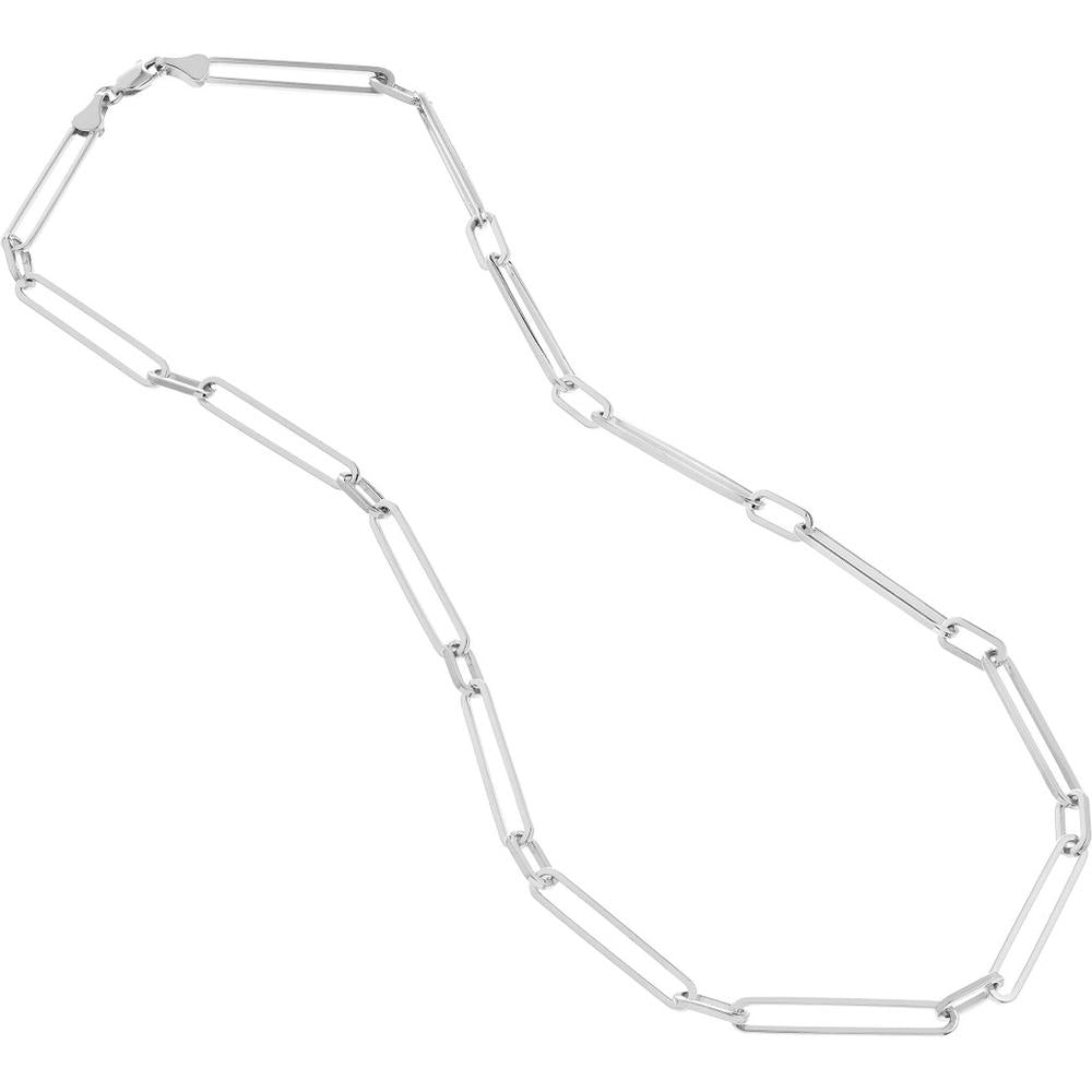 Olas d'Oro - 14K White Gold Long Link Cable Chain Necklace - 21.51 Grams Weight