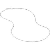 Olas d'Oro - 14K White Gold Lumicina Chain with Flat Disc Stations - 16" Necklace