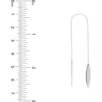 Olas d'Oro - 14K White Gold Marquise Threader Earrings - Elegant Minimalist Design