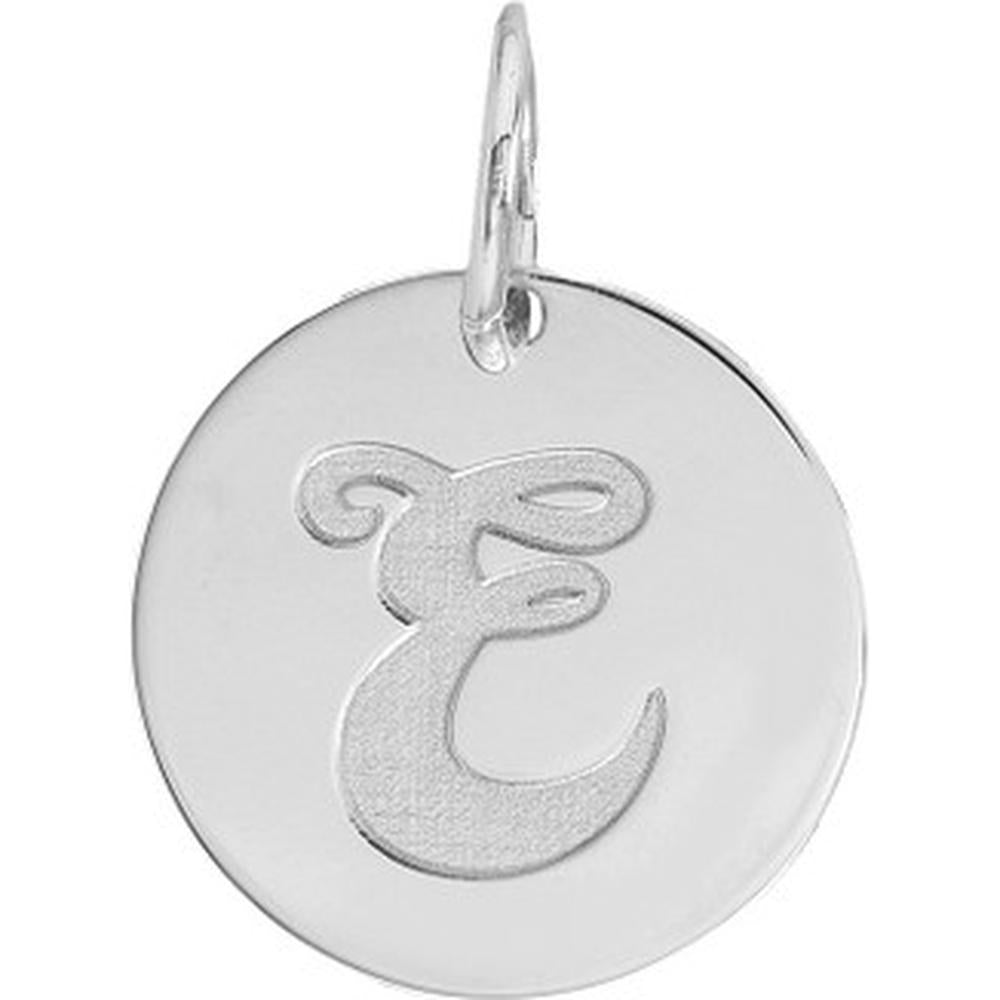 Olas d'Oro - 14K White Gold Medium Disk Engravable Charm - 1.40g Total Weight