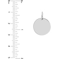 Olas d'Oro - 14K White Gold Medium Disk Engravable Charm - 1.40g Total Weight
