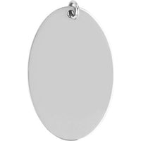 Olas d'Oro - 14K White Gold Medium Oval Engravable Charm - 2.70g