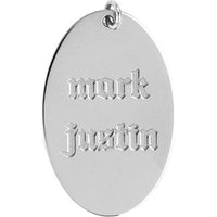 Olas d'Oro - 14K White Gold Medium Oval Engravable Charm - 2.70g