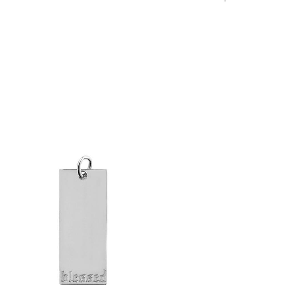 Olas d'Oro - 14K White Gold Medium Rectangular Engravable Charm - 25x10.60mm