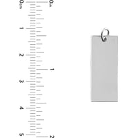 Olas d'Oro - 14K White Gold Medium Rectangular Engravable Charm - 25x10.60mm