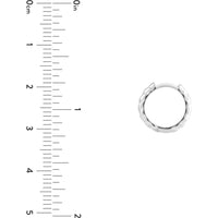 Olas d'Oro - 14K White Gold Medium Ribbed Polished Hoops - 2.30g