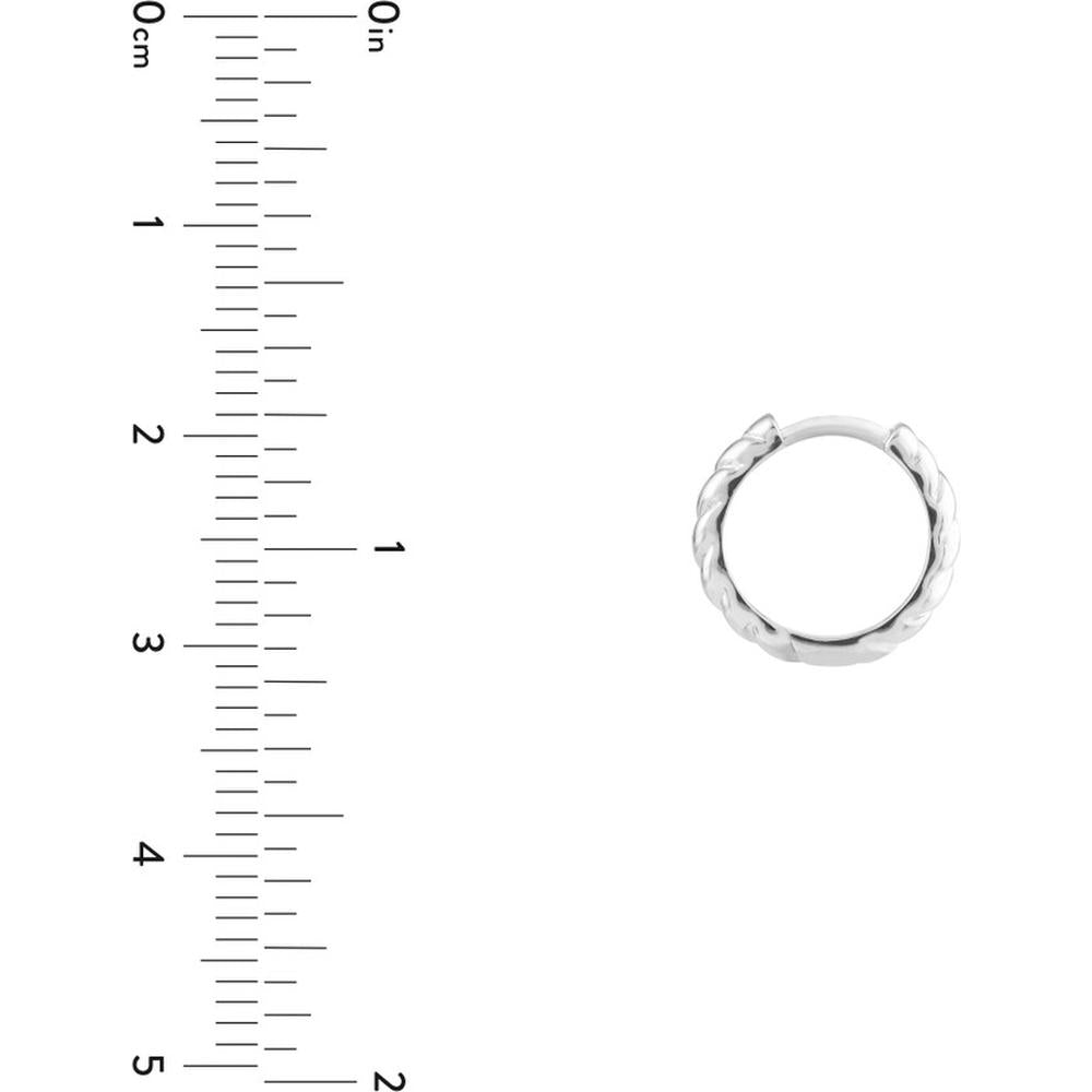 Olas d'Oro - 14K White Gold Medium Ribbed Polished Hoops - 2.30g