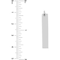 Olas d'Oro - 14K White Gold Medium Vertical Bar Engravable Charm - 1.5g