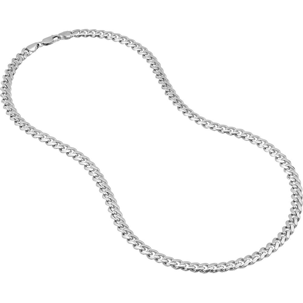 Olas d'Oro - 14K White Gold Miami Cuban 7.30mm Chain Necklace with Lobster Clasp - 30 Inches