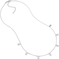 Olas d'Oro - 14K White Gold Mini Bar Drops Adjustable Necklace - Contemporary Fine Jewelry for Women
