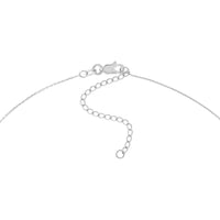 Olas d'Oro - 14K White Gold Mini Bar Necklace with Adjustable Chain - 2.14g