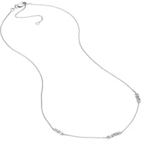 Olas d'Oro - 14K White Gold Mini Block Nameplate Station Necklace  Customizable Adjustable Chain