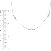 Olas d'Oro - 14K White Gold Mini Block Nameplate Station Necklace  Customizable Adjustable Chain
