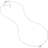 Olas d'Oro - 14K White Gold Mini Evil Eye Cutout Necklace with Adjustable Chain