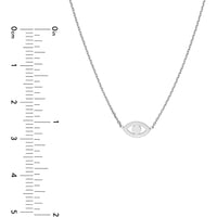 Olas d'Oro - 14K White Gold Mini Evil Eye Cutout Necklace with Adjustable Chain