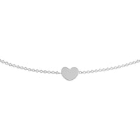 Olas d'Oro - 14K White Gold Mini Heart Bolo Bracelet with Sliding Bead Closure
