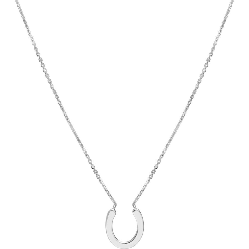 Olas d'Oro - 14K White Gold Mini Horseshoe Adjustable Necklace
