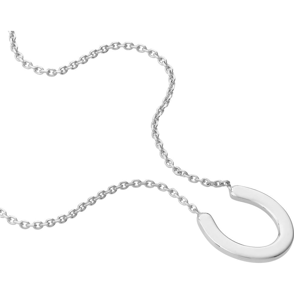 Olas d'Oro - 14K White Gold Mini Horseshoe Adjustable Necklace