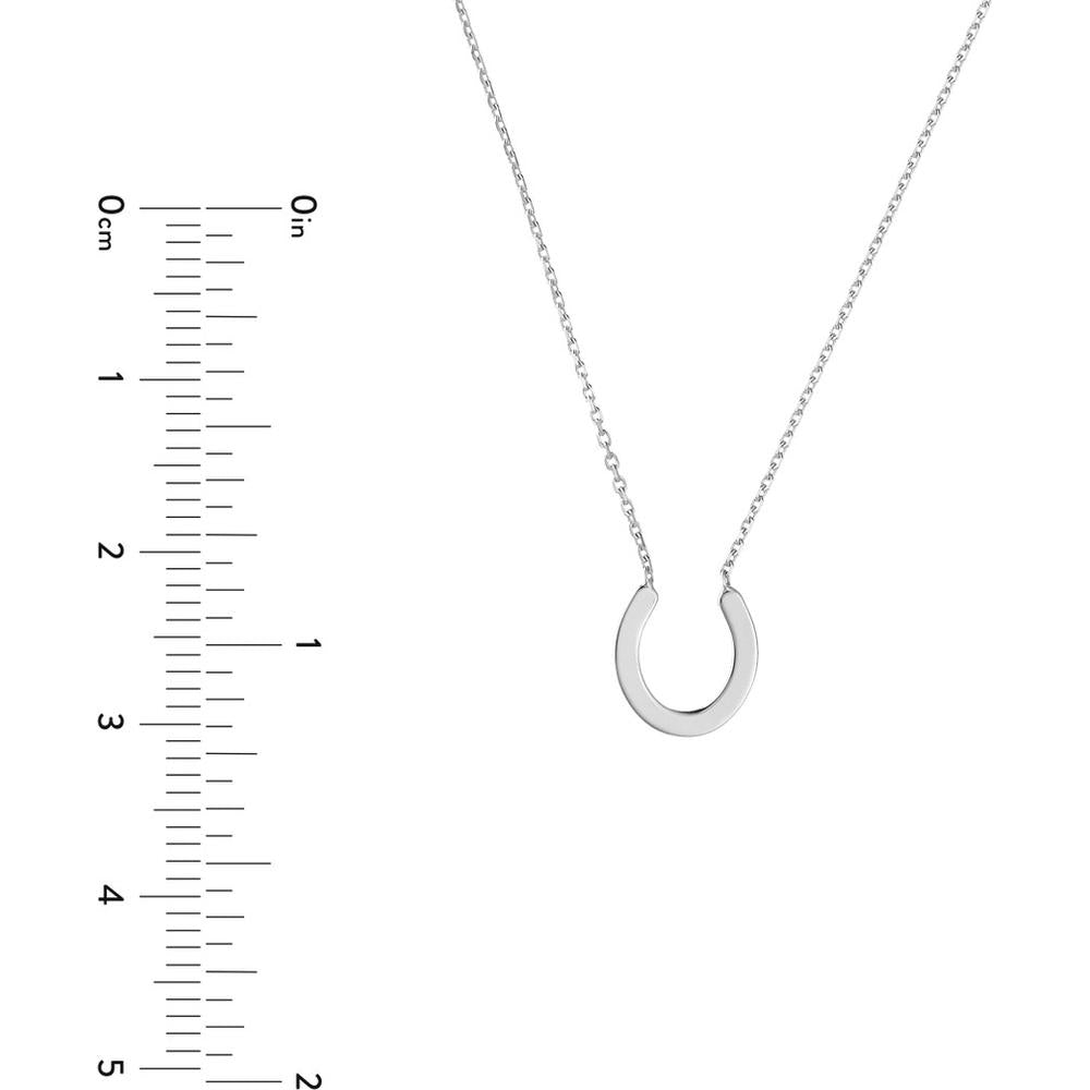 Olas d'Oro - 14K White Gold Mini Horseshoe Adjustable Necklace