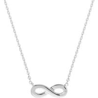 Olas d'Oro - 14K White Gold Mini Infinity Adjustable Necklace - 1.82g Weight