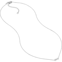 Olas d'Oro - 14K White Gold Mini Infinity Adjustable Necklace - 1.82g Weight