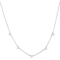 Olas d'Oro - 14K White Gold Mini Inverted Triangles Adjustable Necklace - 2.20g