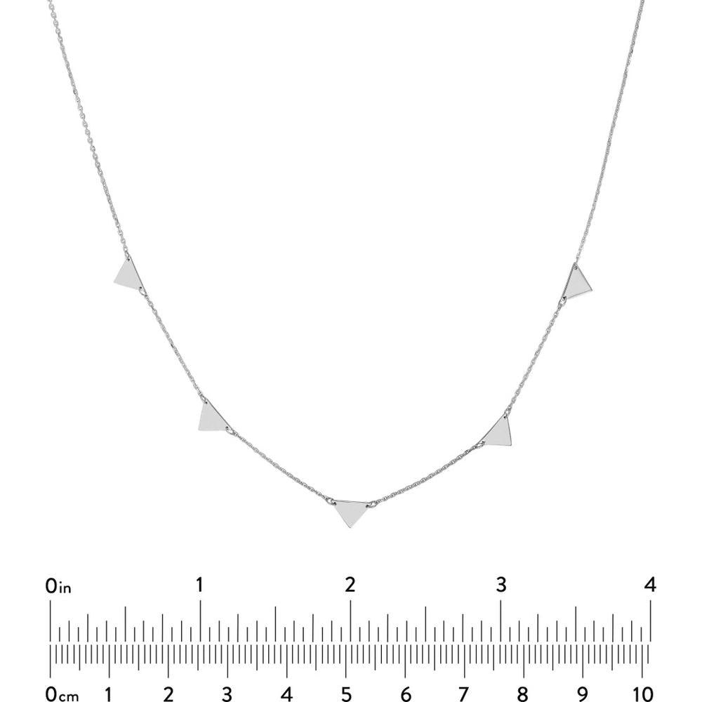Olas d'Oro - 14K White Gold Mini Inverted Triangles Adjustable Necklace - 2.20g