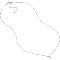 Olas d'Oro - 14K White Gold Mini Marquise Diamond Bezel Drop Necklace - 0.04 Carat Total Diamond Weight