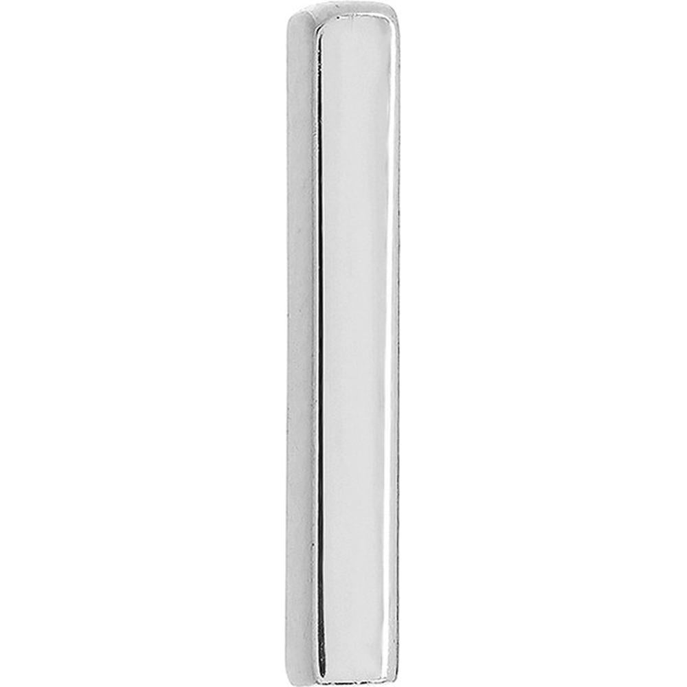 Olas d'Oro - 14K White Gold Mini Staple Bar Earrings on Post Back  1.03g