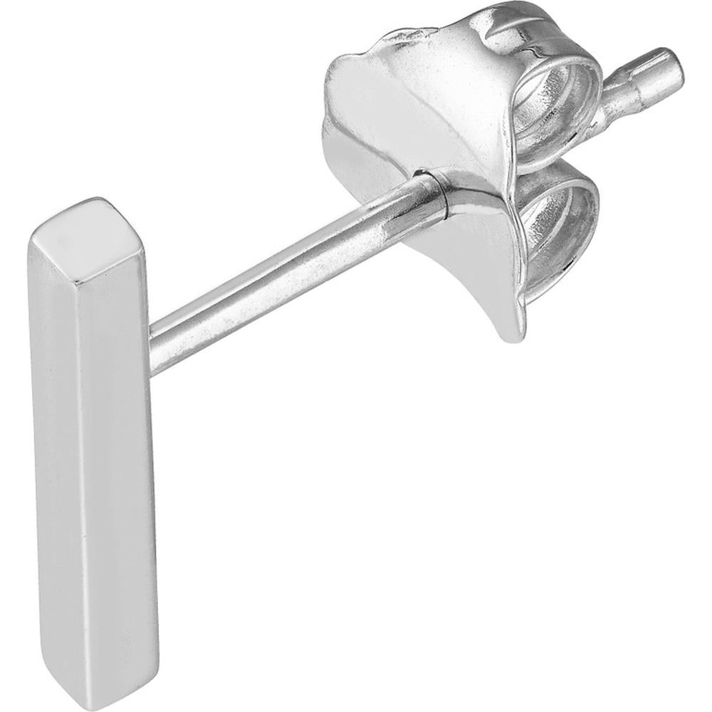 Olas d'Oro - 14K White Gold Mini Staple Bar Earrings on Post Back  1.03g