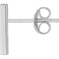 Olas d'Oro - 14K White Gold Mini Staple Bar Earrings on Post Back  1.03g