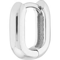 Olas d'Oro - 14K White Gold Oblong Mini Hoops with Polished Finish - 2.80 Grams Total Weight