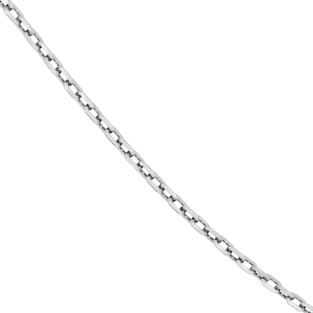 Olas d'Oro - 14K White Gold Octagon Long Link Fancy Chain Necklace - 18"