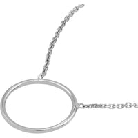 Olas d'Oro - 14K White Gold Open Circle Adjustable Necklace - 16-18 inch Chain