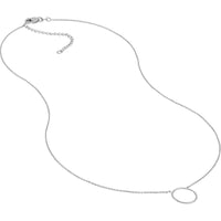 Olas d'Oro - 14K White Gold Open Circle Adjustable Necklace - 16-18 inch Chain