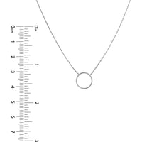 Olas d'Oro - 14K White Gold Open Circle Adjustable Necklace - 16-18 inch Chain
