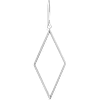 Olas d'Oro - 14K White Gold Open Diamond-Shaped Dangle Earrings  1.61g Total Weight