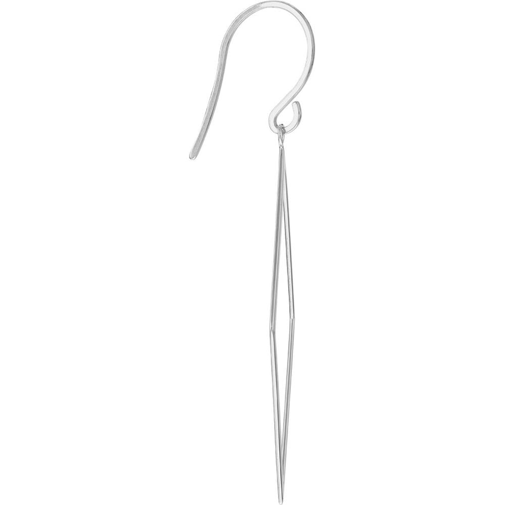 Olas d'Oro - 14K White Gold Open Diamond-Shaped Dangle Earrings  1.61g Total Weight