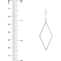 Olas d'Oro - 14K White Gold Open Diamond-Shaped Dangle Earrings  1.61g Total Weight