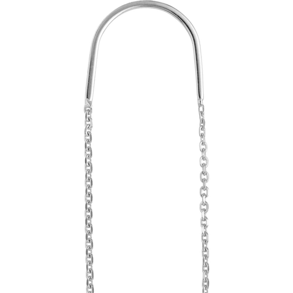 Olas d'Oro - 14K White Gold Open Disc Threader Earrings - 1.18g