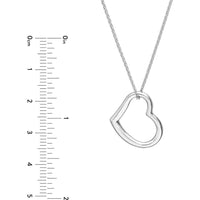 Olas d'Oro - 14K White Gold Open Heart Pendant Adjustable Necklace