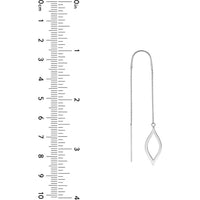 Olas d'Oro - 14K White Gold Open Marquise Threader Earrings - 1.35g Total Weight