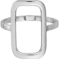Olas d'Oro - 14K White Gold Open Paper Clip Link Ring - Size 6