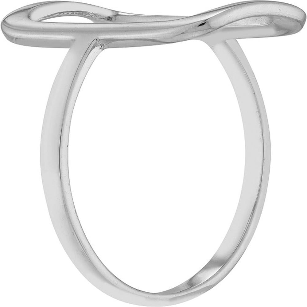 Olas d'Oro - 14K White Gold Open Paper Clip Link Ring - Size 6