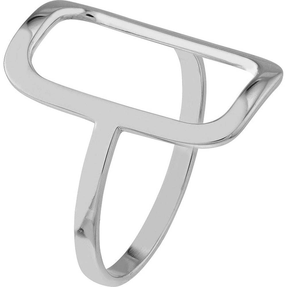 Olas d'Oro - 14K White Gold Open Paper Clip Link Ring - Size 7 - 1.73g Weight