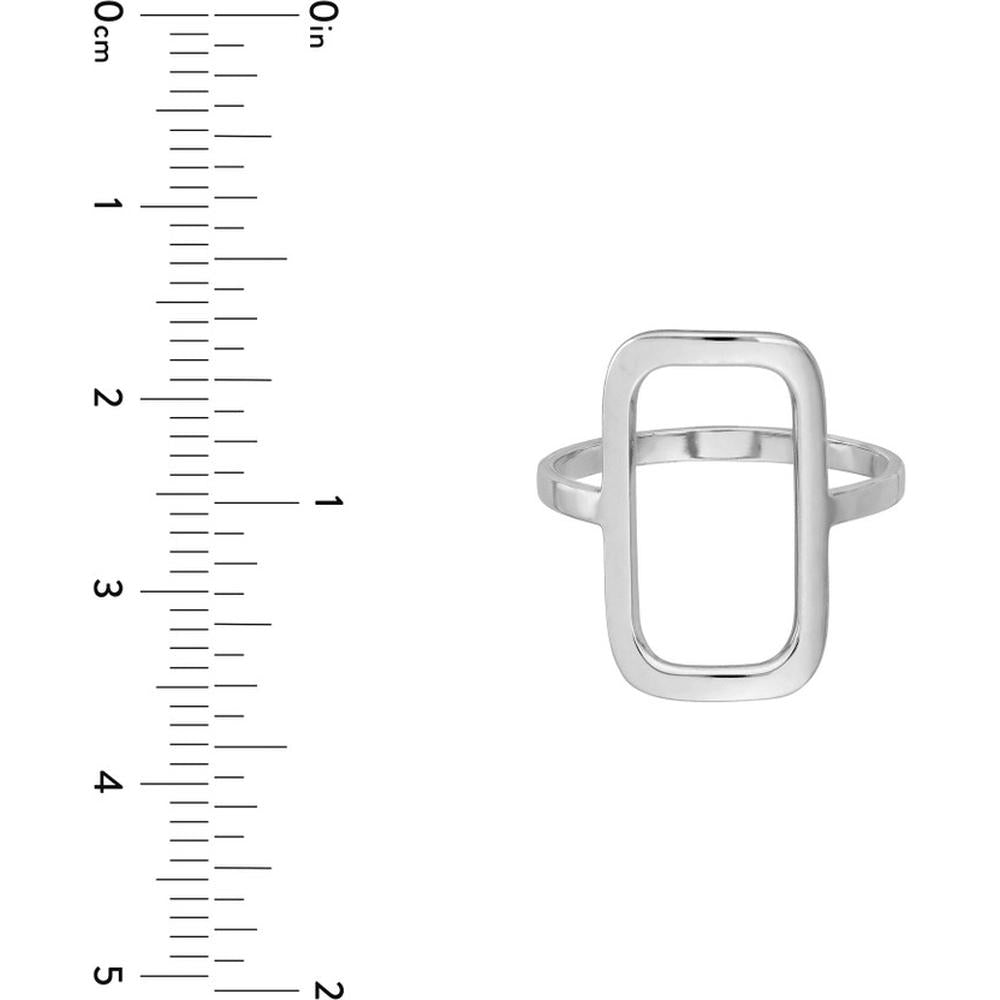 Olas d'Oro - 14K White Gold Open Paper Clip Link Ring - Size 7 - 1.73g Weight
